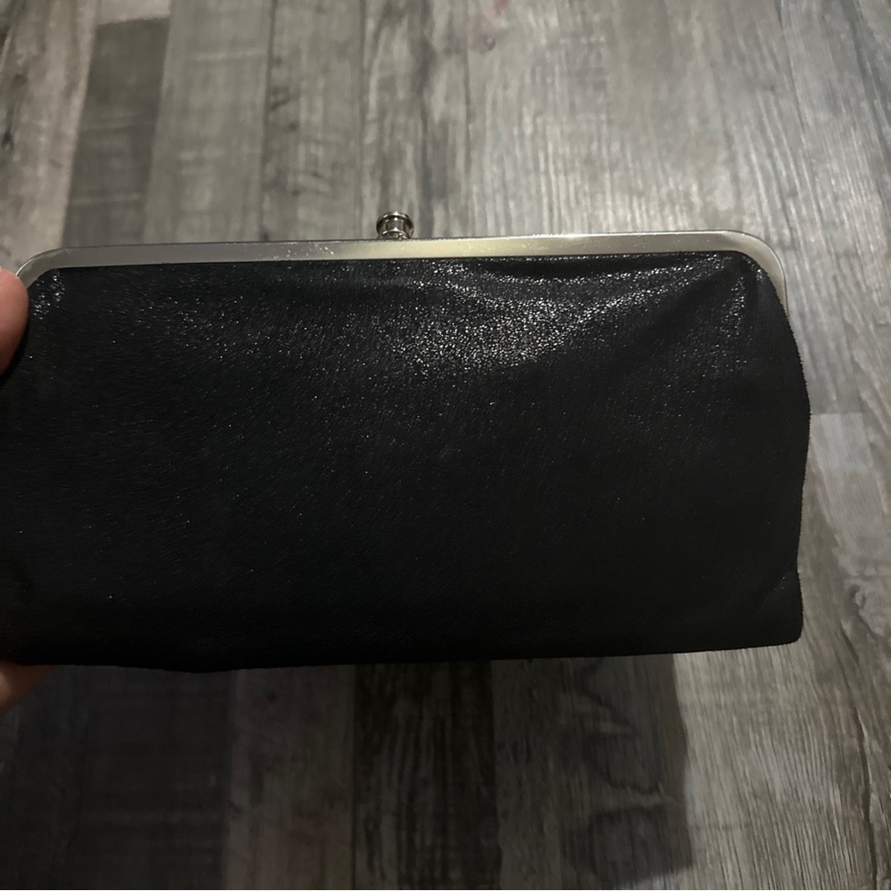 Hobo Black Rustic Leather Clutch Wallet